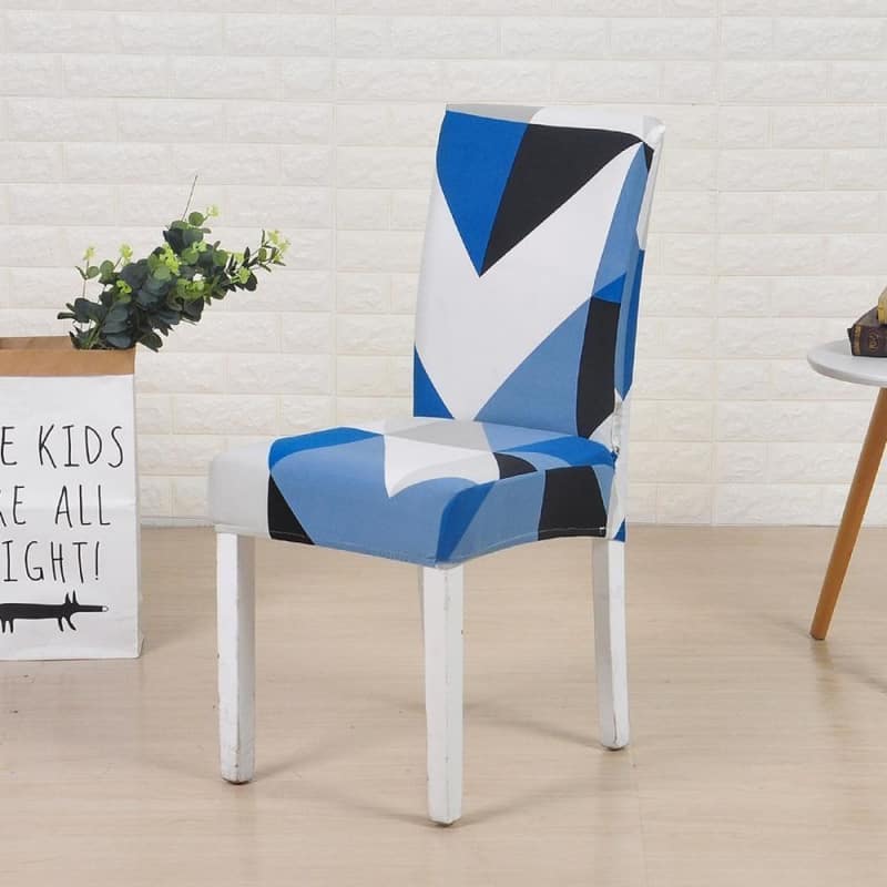Niebiesko-Biały Pokrowiec Na Krzesło