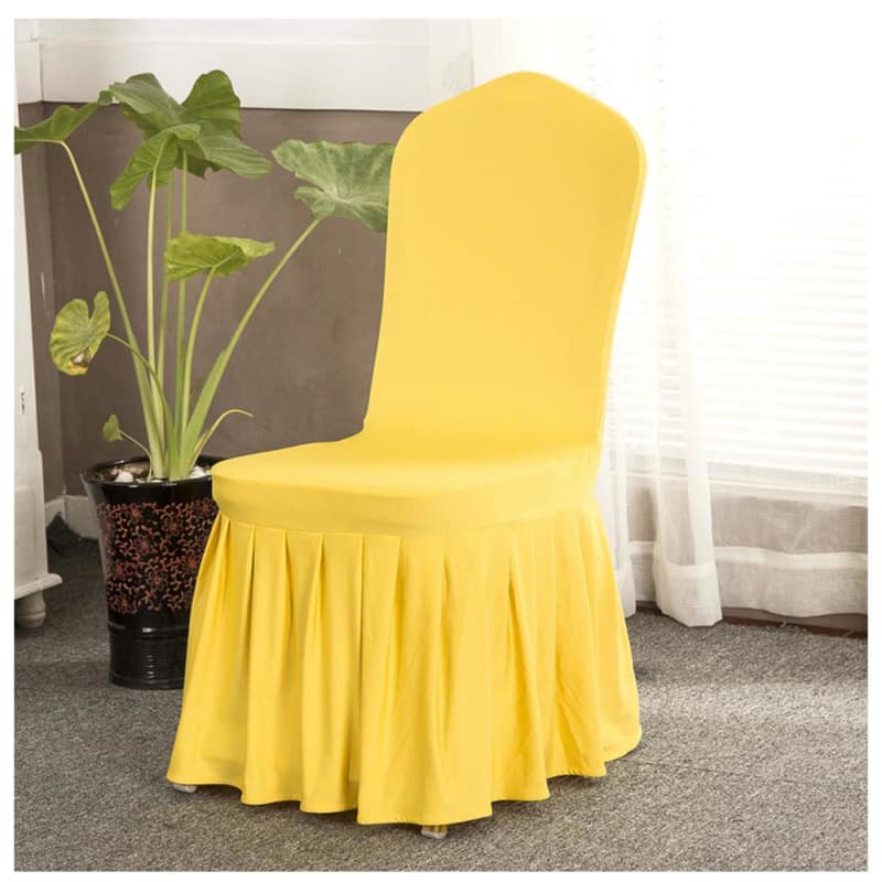 Żółty Pokrowiec Na Krzesło Ślubne W Kolorze Ochry